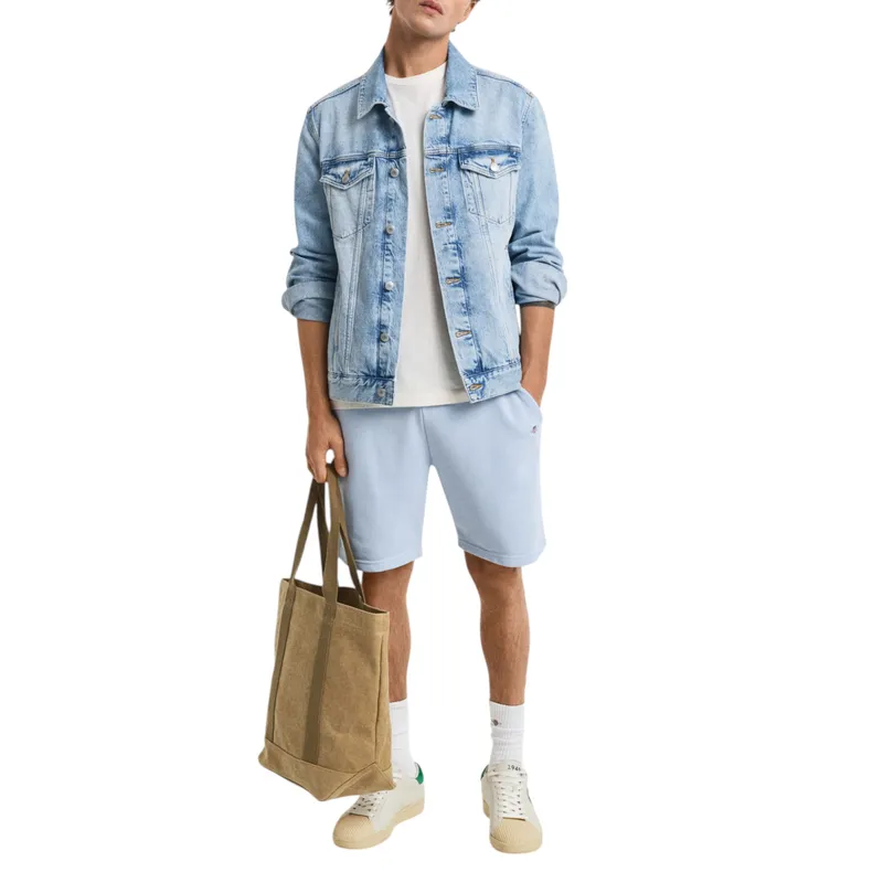 gant shield drawstring sweat shorts half pants blue1