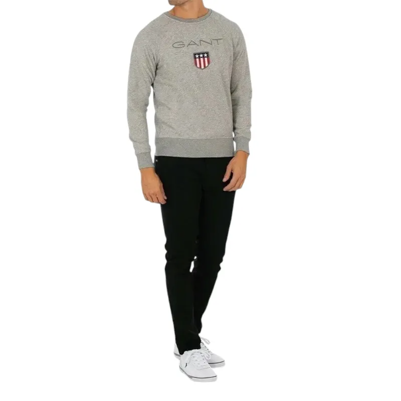 gant shield mens sweatshirt pullover jumper grey melange6