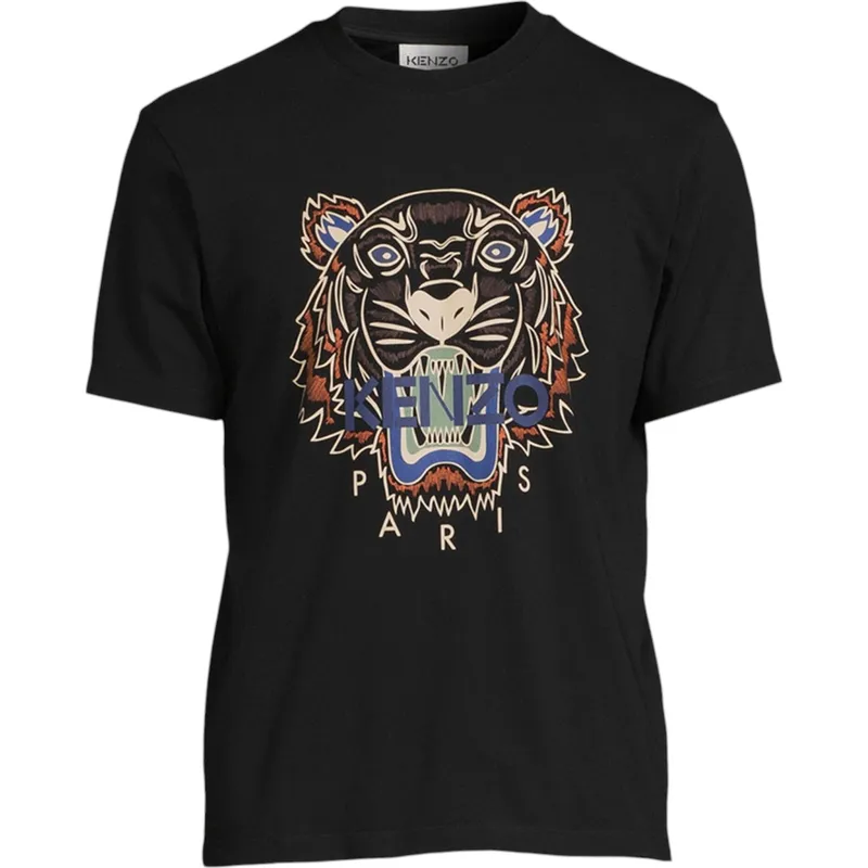 kenzo 5ts020 mens t shirts black and orange2