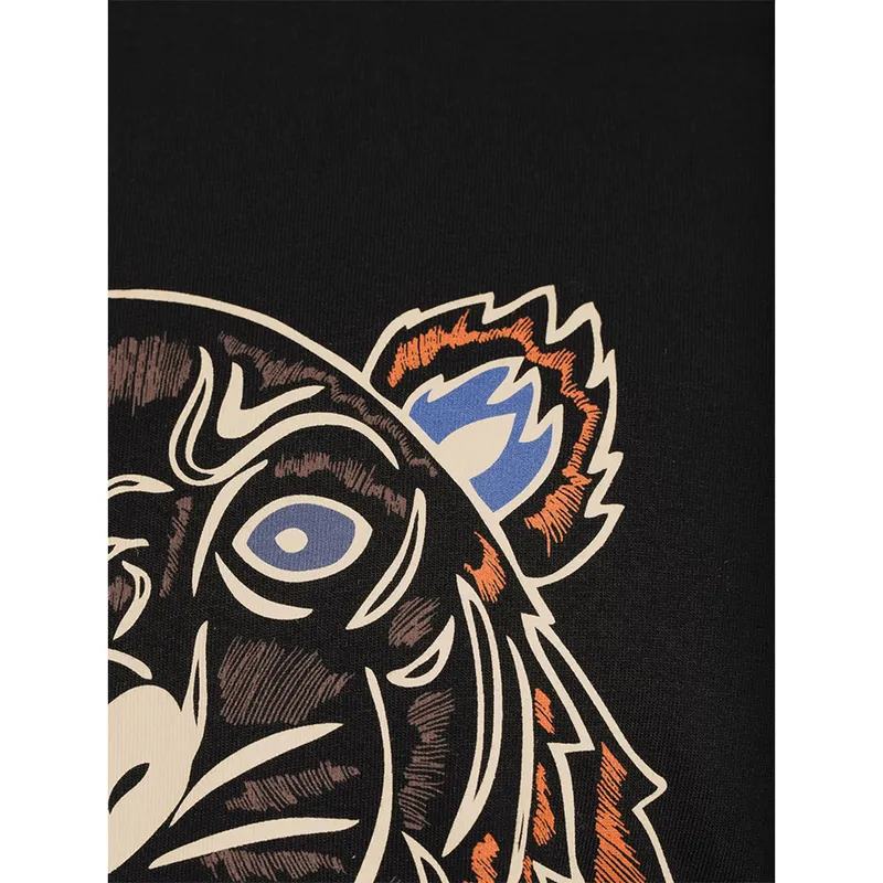 kenzo 5ts020 mens t shirts black and orange5