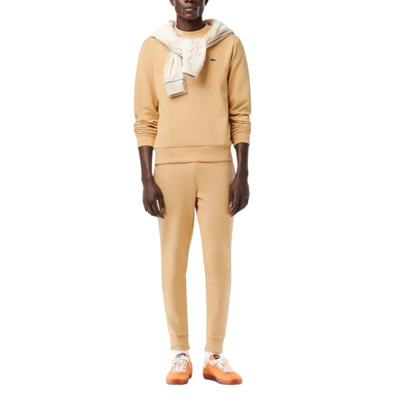 lacoste mens fleece crew neck sweatshirt knitted jumper beige4