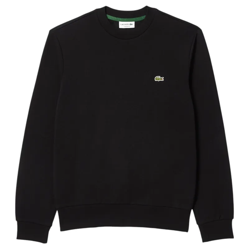 lacoste mens fleece crew neck sweatshirt knitted jumper black0