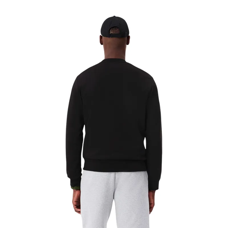 lacoste mens fleece crew neck sweatshirt knitted jumper black3