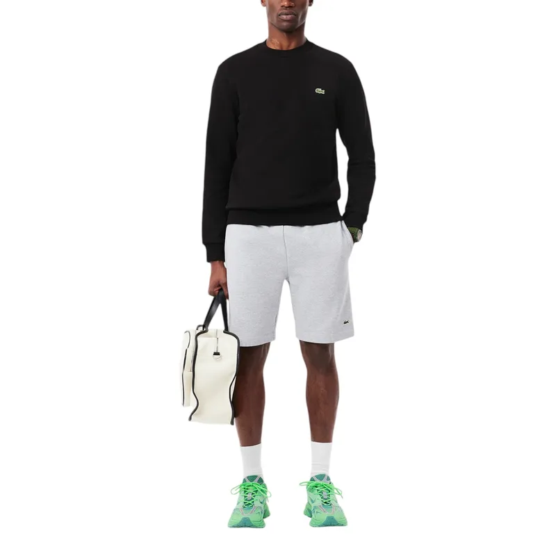 lacoste mens fleece crew neck sweatshirt knitted jumper black4