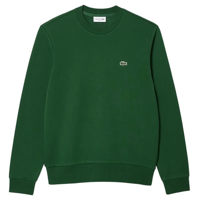 lacoste mens fleece crew neck sweatshirt knitted jumper green0