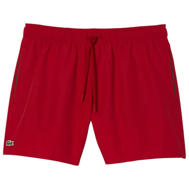 lacoste mens shorts mh6270 swimwear summer quick dry shorts red1