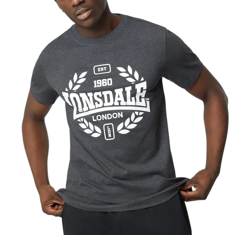 lonsdale mens t shirts box logo tee crew neck top pack of 2 new0
