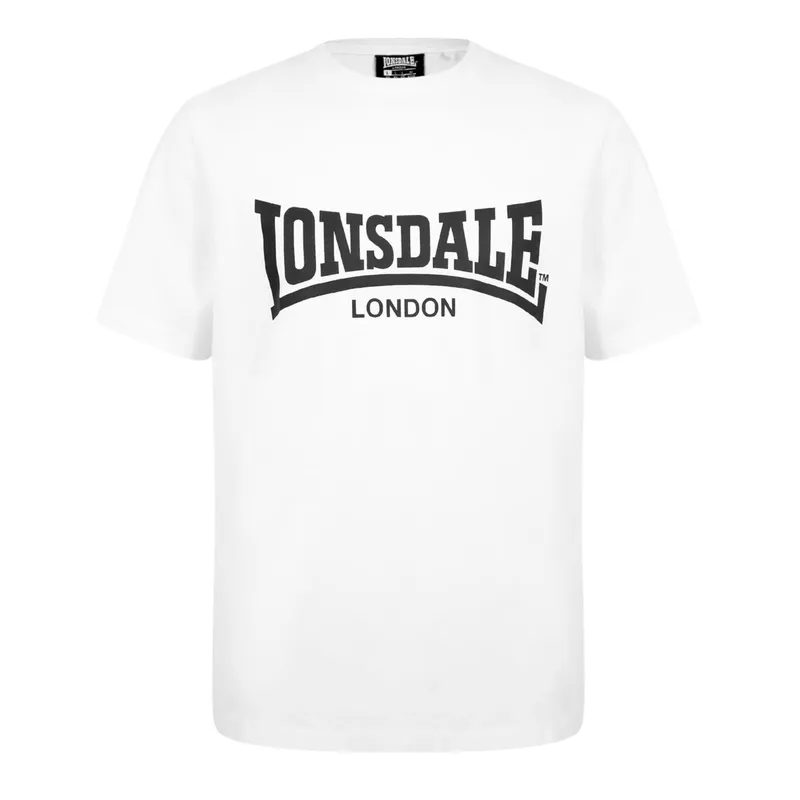 lonsdale mens t shirts essential logo summer basic tee white0