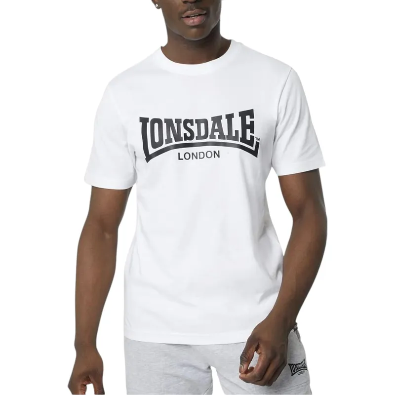 lonsdale mens t shirts essential logo summer basic tee white1
