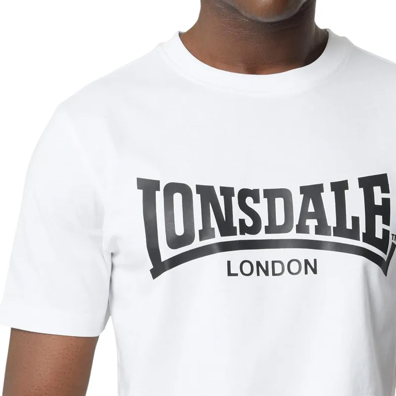 lonsdale mens t shirts essential logo summer basic tee white2