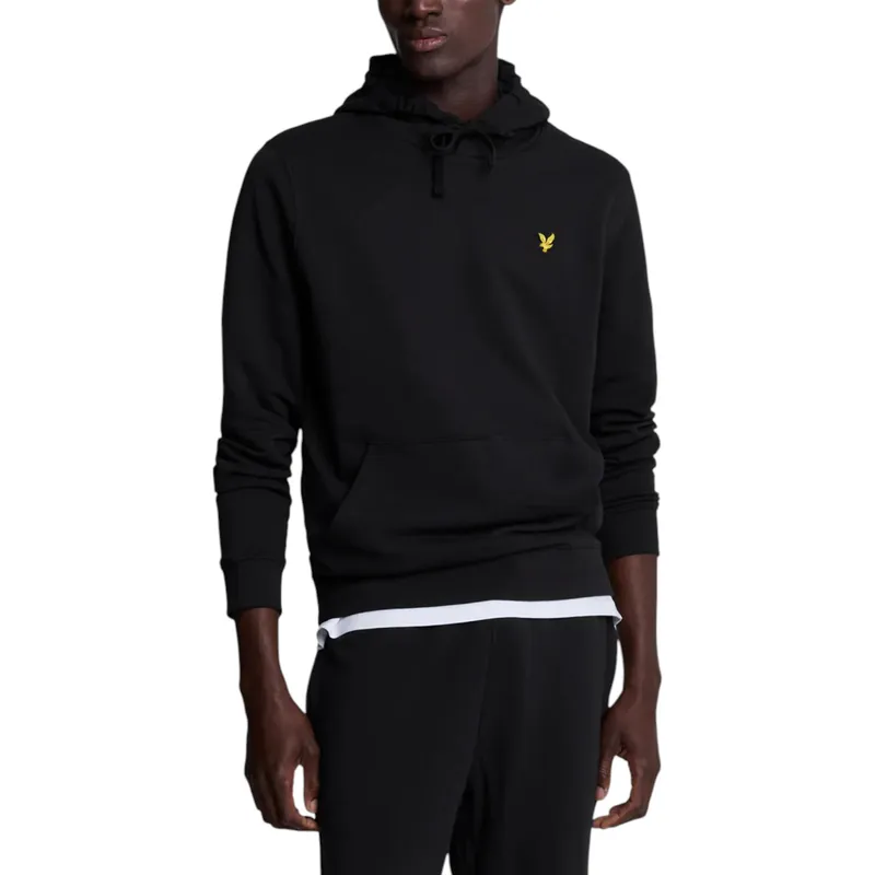 lyle & scott men hoodies pullover long sleeve lightweight black0