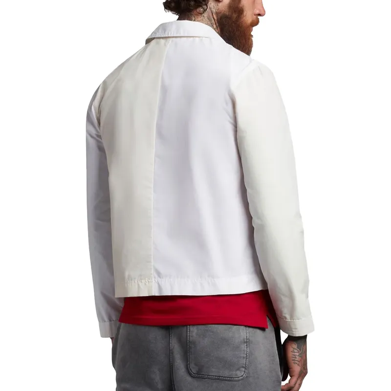 lyle and scott mens jacket overshirt regular fit full zip casual cotton white1