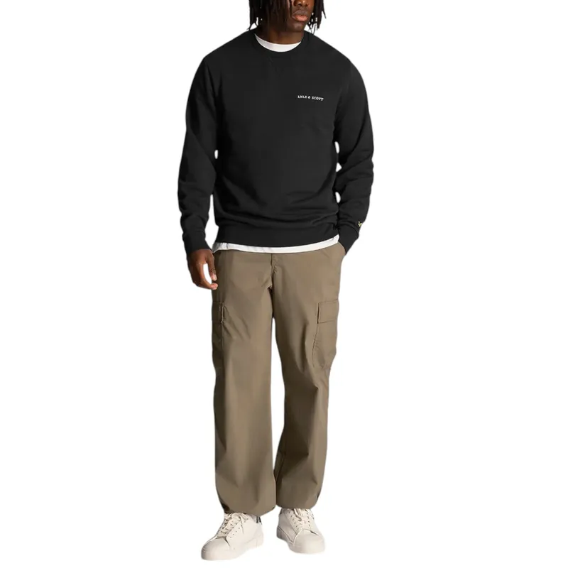 lyle & scott mens loopback embrodiered crew neck sweatshirt0