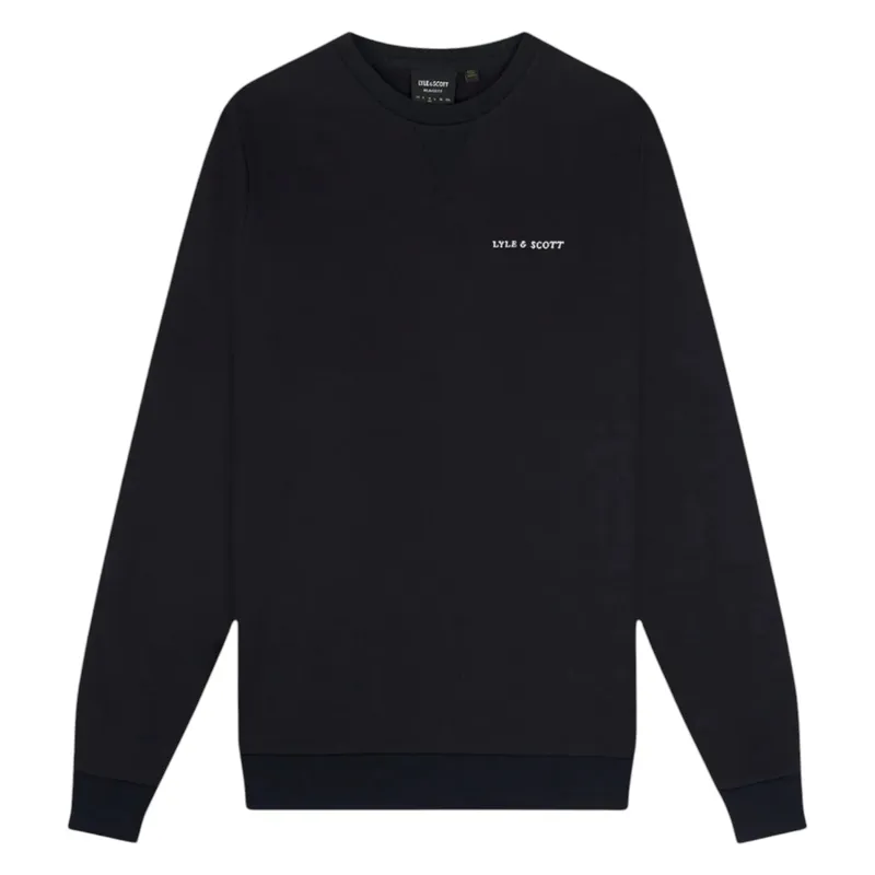 lyle & scott mens loopback embrodiered crew neck sweatshirt1