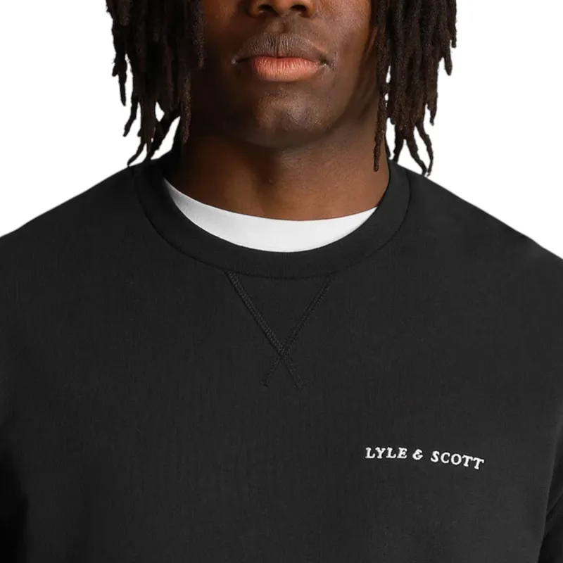 lyle & scott mens loopback embrodiered crew neck sweatshirt3