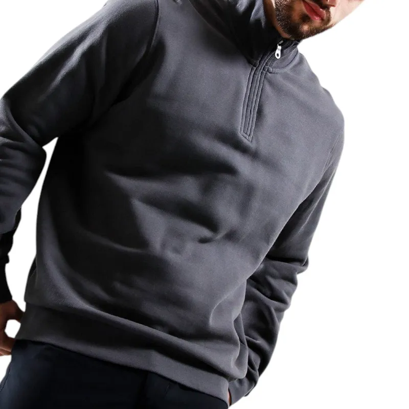 lyle & scott mens loopback half zip high neck jumper winter plain sweatshirt top4