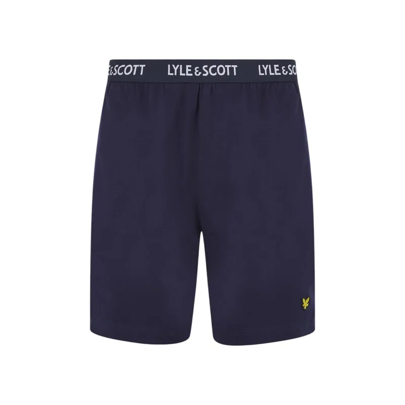 lyle & scott mens lounge set t-shirt shorts summer sleepwear teal blue and navy1