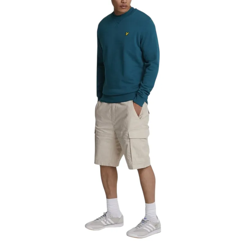 lyle & scott mens ml424vog jumpers crew neck sweatshirts deep water1
