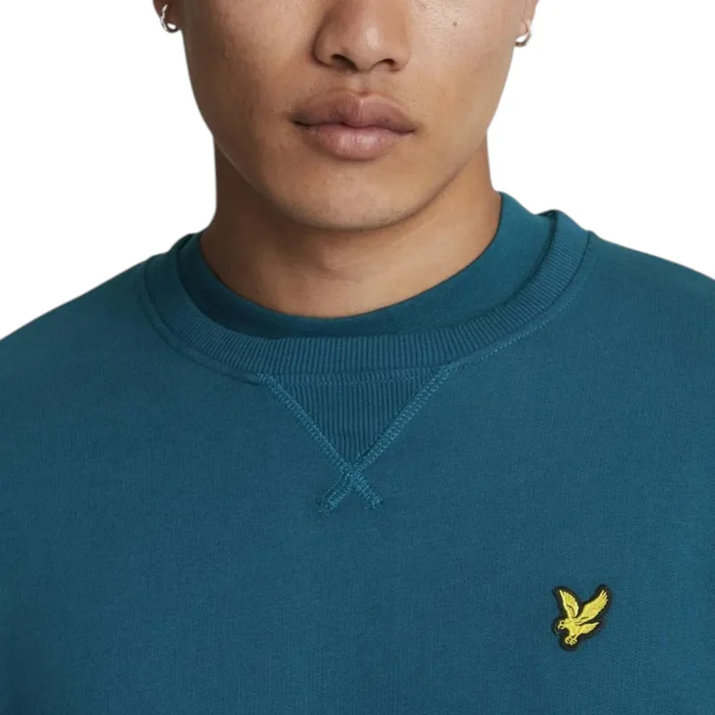 lyle & scott mens ml424vog jumpers crew neck sweatshirts deep water2
