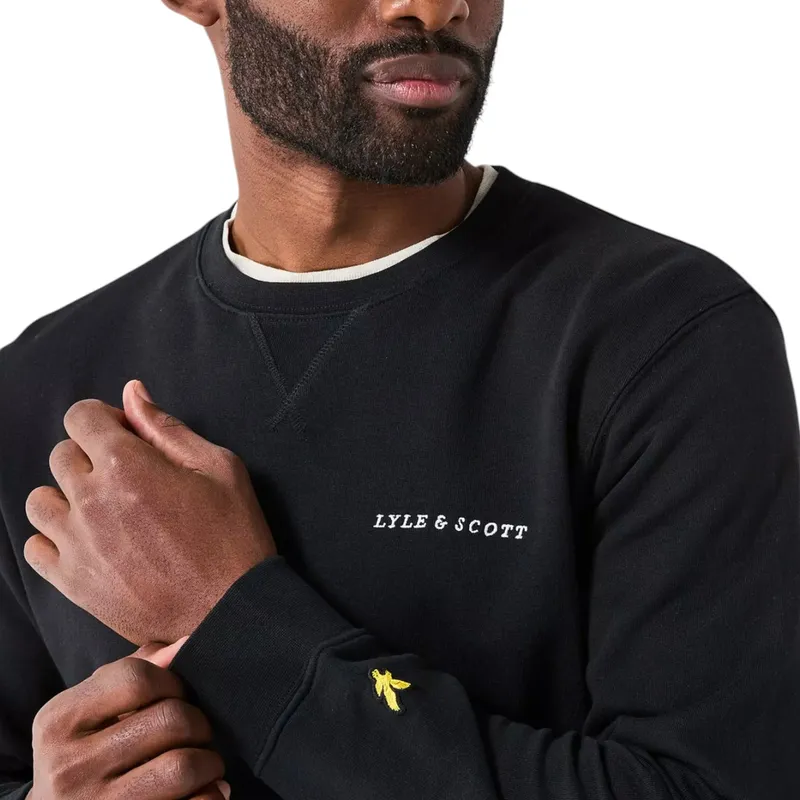 lyle & scott ml2004vi mens sweatshirt loopback cotton jumper black1