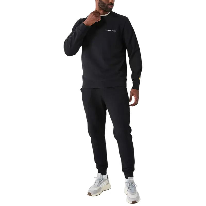 lyle & scott ml2004vi mens sweatshirt loopback cotton jumper black2