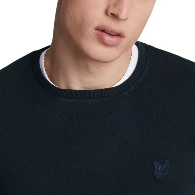 lyle & scott tonal eagle mens knitted jumper sweatshirt dark navy2