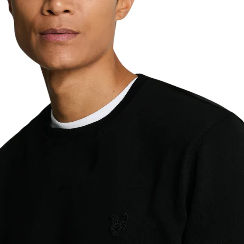 lyle & scott tonal eagle mens knitted jumper sweatshirt jet black1