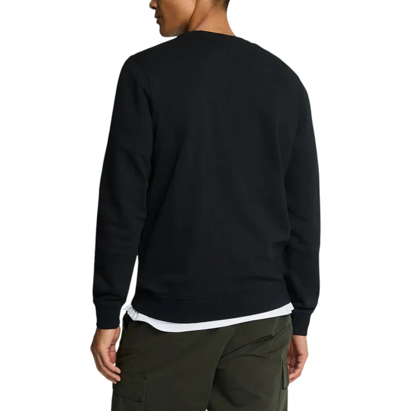lyle & scott tonal eagle mens knitted jumper sweatshirt jet black2