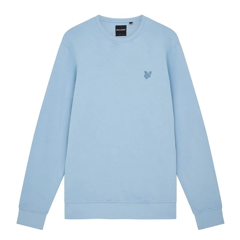 lyle & scott tonal eagle mens knitted jumper sweatshirt light blue1