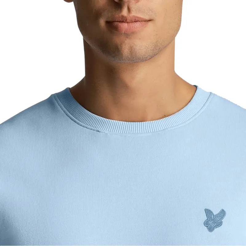 lyle & scott tonal eagle mens knitted jumper sweatshirt light blue2