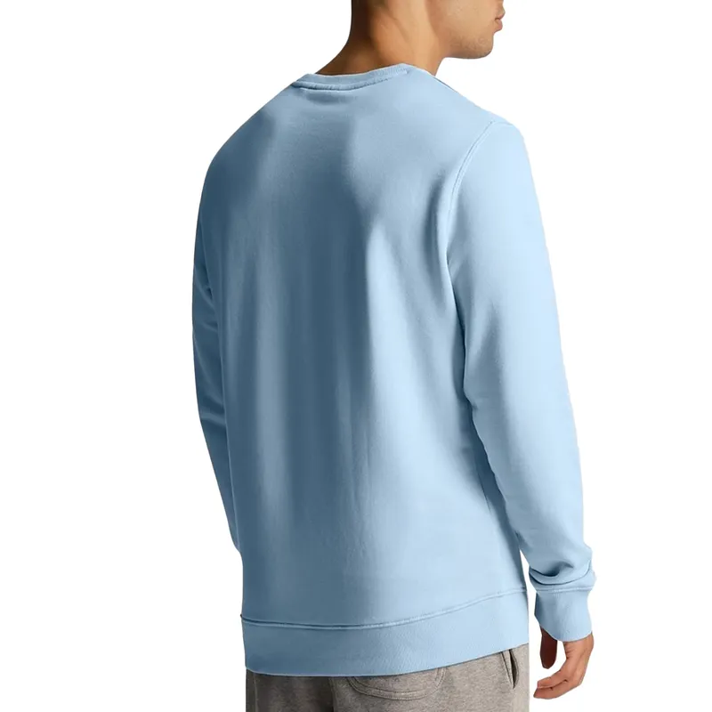 lyle & scott tonal eagle mens knitted jumper sweatshirt light blue3