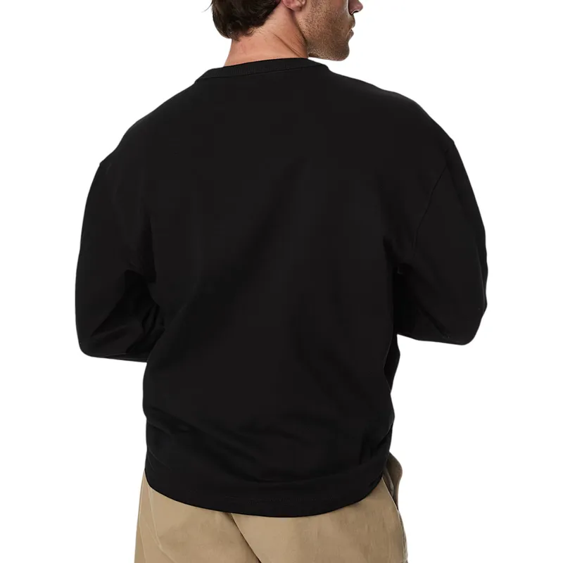 m&s mens t shirts oversized pure cotton long sleeve black0