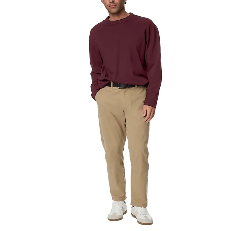 m&s mens t shirts oversized pure cotton long sleeve maroon0