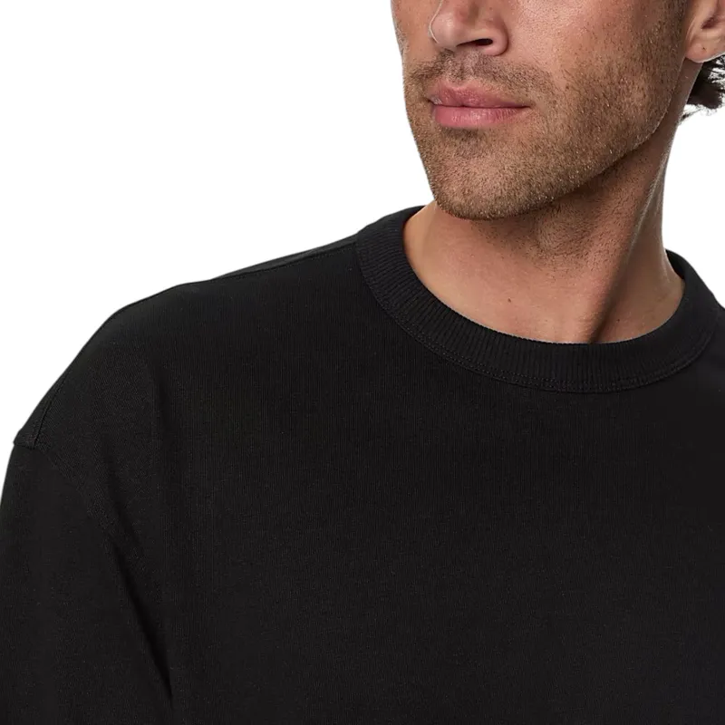 m&s mens t shirts pure cotton long sleeve black2