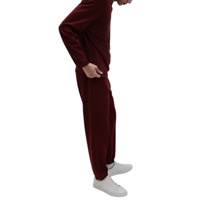 m&s mens t shirts pure cotton long sleeve maroon1