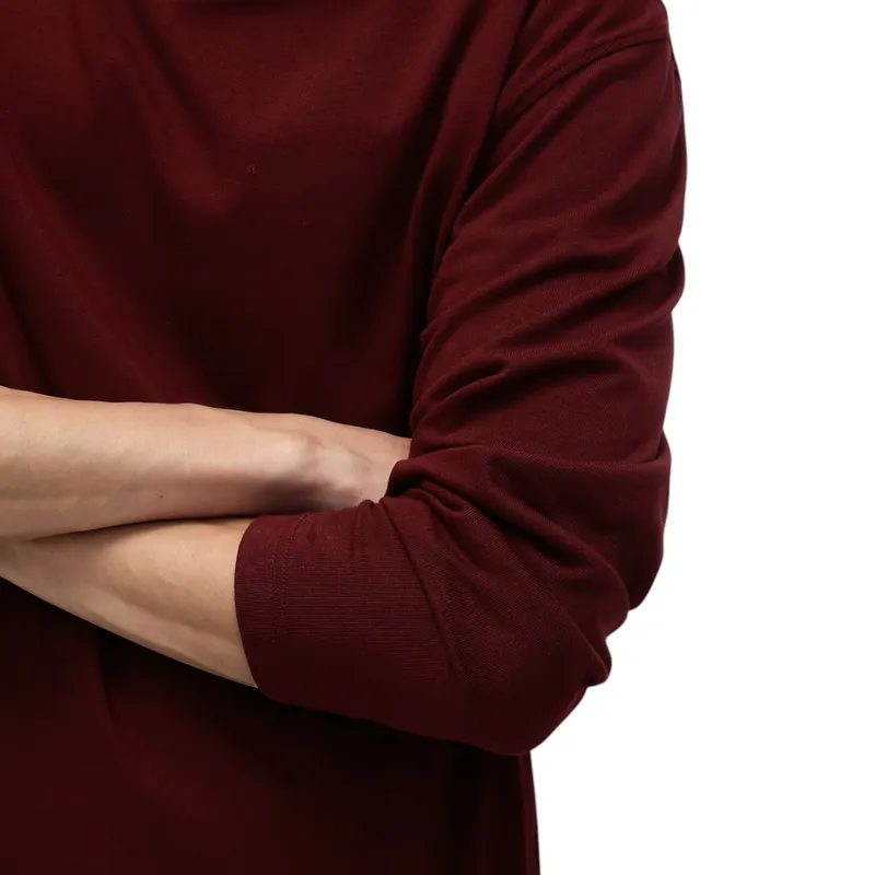 m&s mens t shirts pure cotton long sleeve maroon2