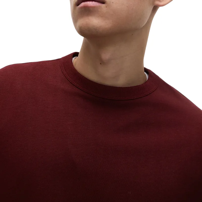 m&s mens t shirts pure cotton long sleeve maroon3