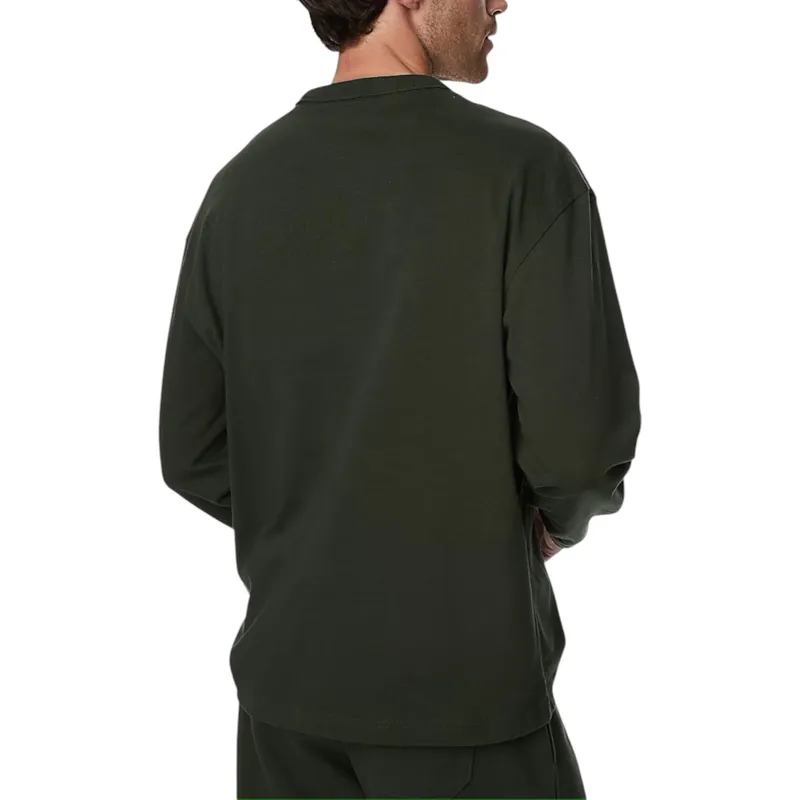 m&s mens t shirts pure cotton long sleeve military green0