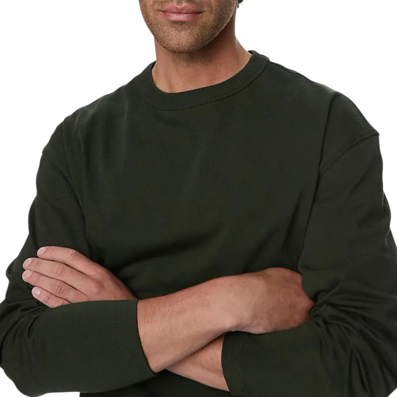 m&s mens t shirts pure cotton long sleeve military green2