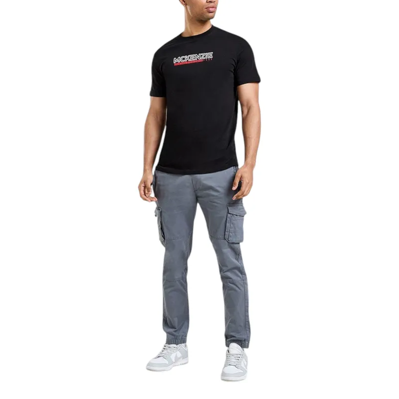mckenzie elevated t shirt mens top cotton short sleeve black0