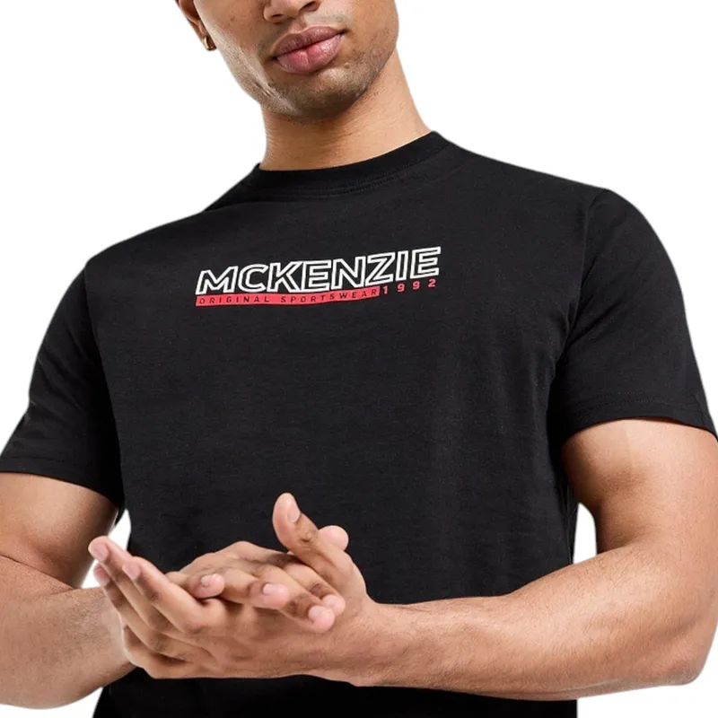 mckenzie elevated t shirt mens top cotton short sleeve black1