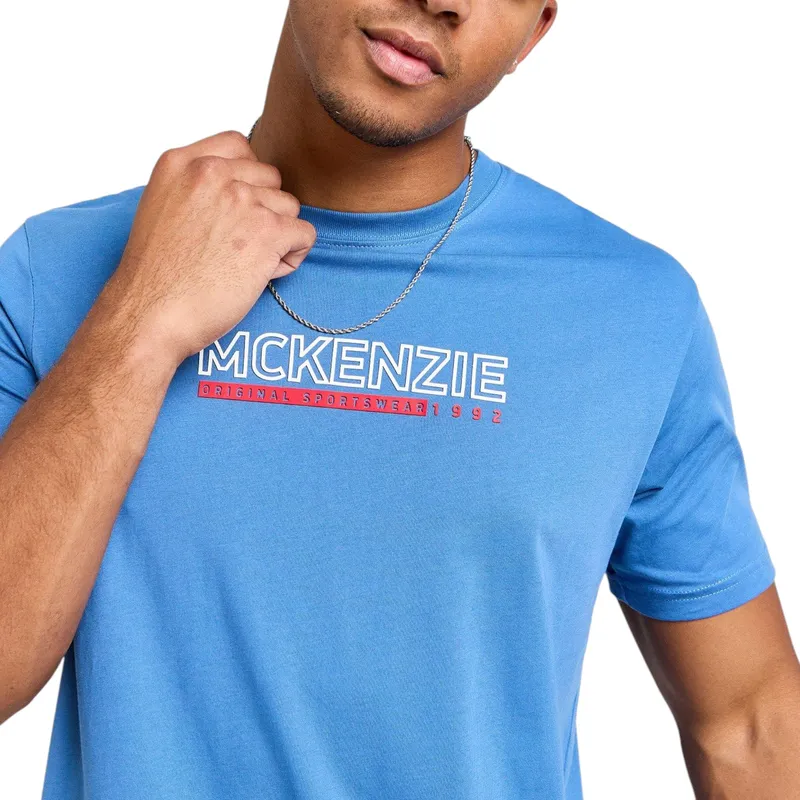 mckenzie elevated t shirt mens top cotton short sleeve blue0