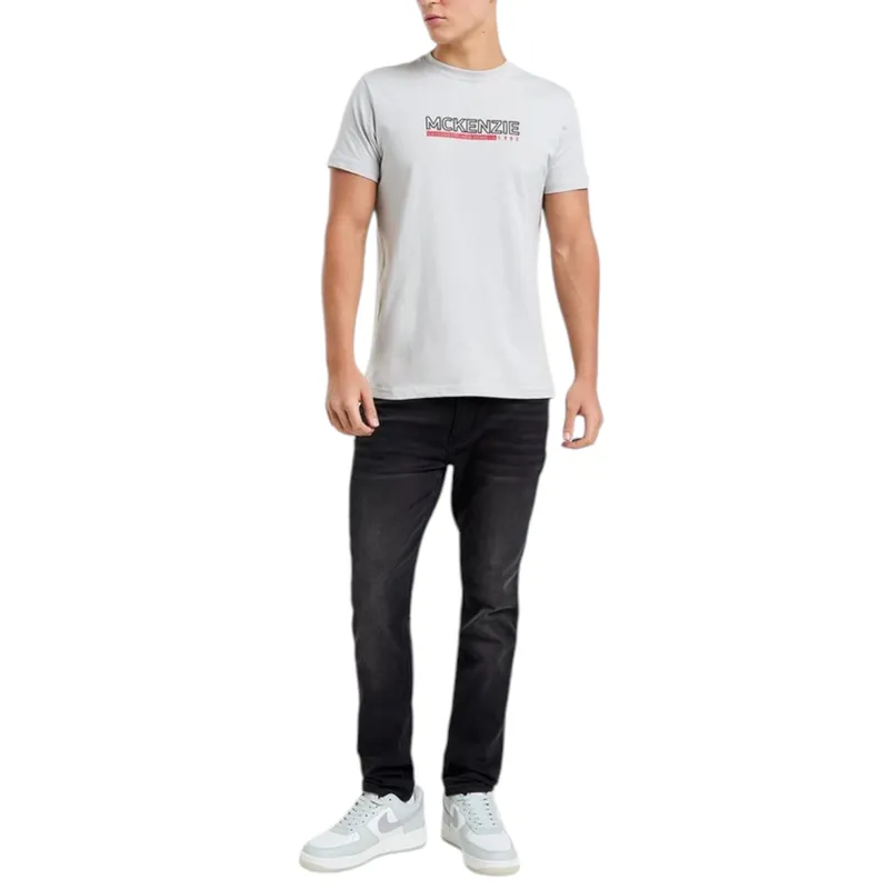 mckenzie elevated t shirt mens top cotton short sleeve grey0