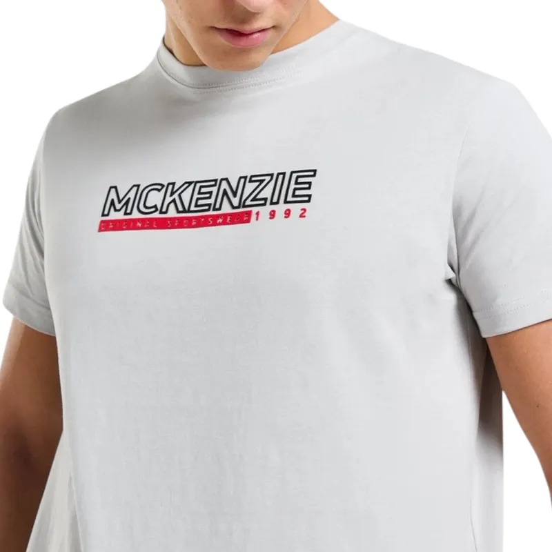 mckenzie elevated t shirt mens top cotton short sleeve grey1