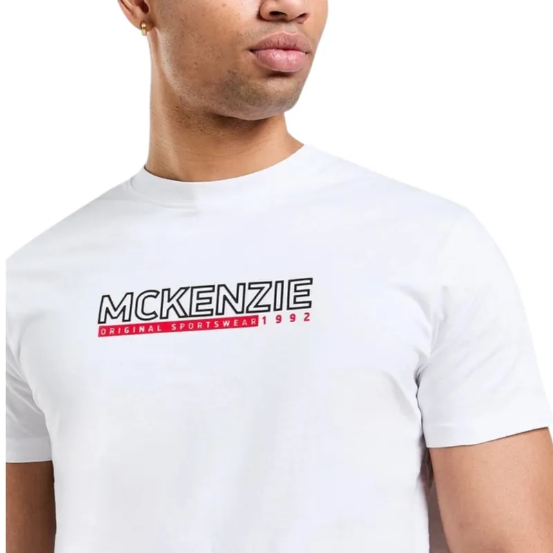 mckenzie elevated t shirt mens top cotton short sleeve white2