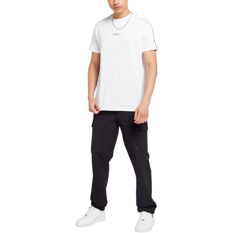 mckenzie mens t shirts logo tape crew neck top white0