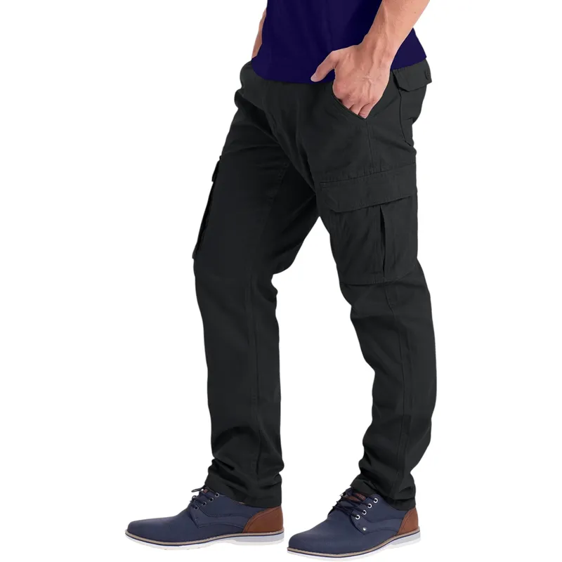 mens cargo combat pants work trousers bottom outwear black1