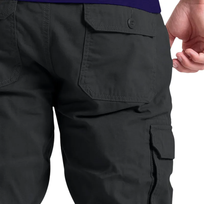 mens cargo combat pants work trousers bottom outwear black3