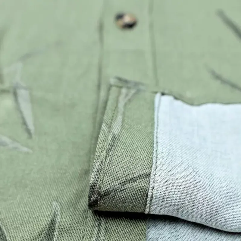 mens hawaiian summer casual viscose floral shirts reed green leaves1