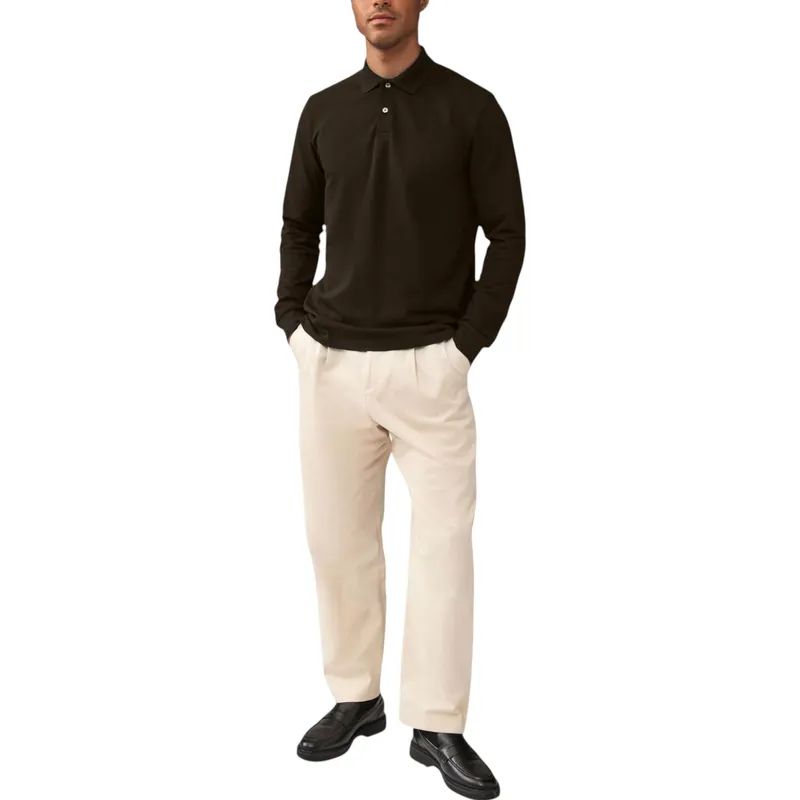 mens polo shirts long sleeve cotton top0
